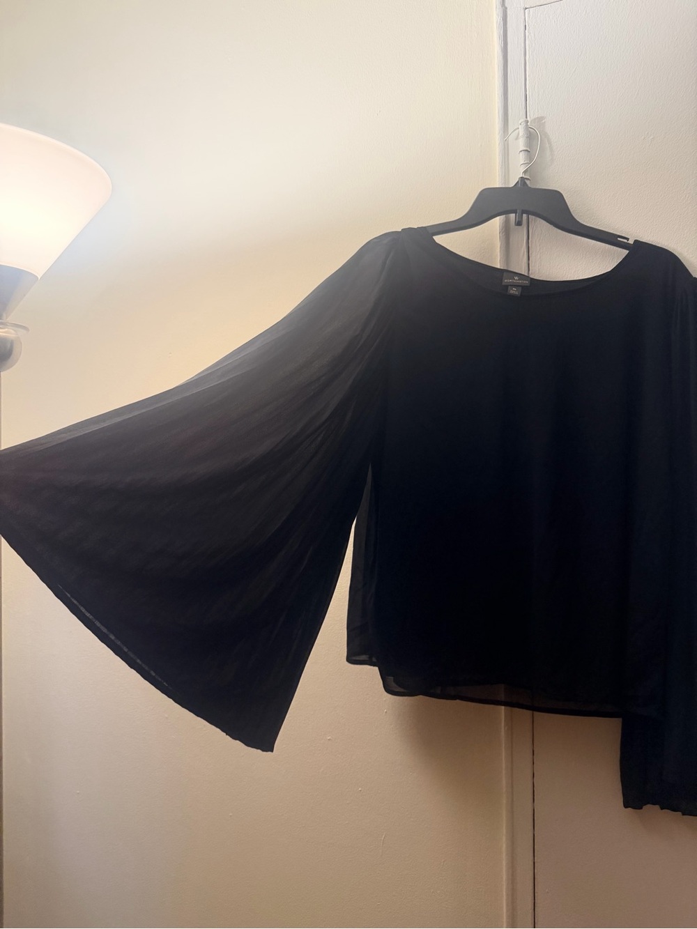 Worthington Black Bell Sleeve Blouse
